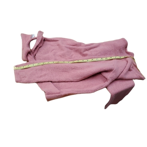 WAYF Pink Mock Neck Tie Front Pullover Sweater Medium - Picture 5 of 6